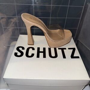 SCHUTZ Nude Platform Mules